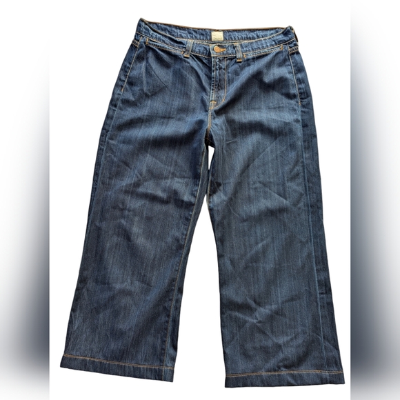 J BRAND blue denim jeans wide leg culotte crop length Sz 30 cut#839 unique style - Picture 1 of 11